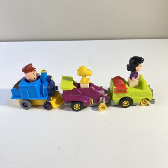 Vintage McDonald’s Peanuts Happy Meal Cars Set Charlie Lucy Woodstock - Picture 4 of 6